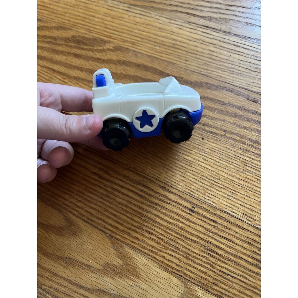 Vintage Fisher Price Little People CHUNKY POLICE CAR BLUE WHITE for Policeman #3